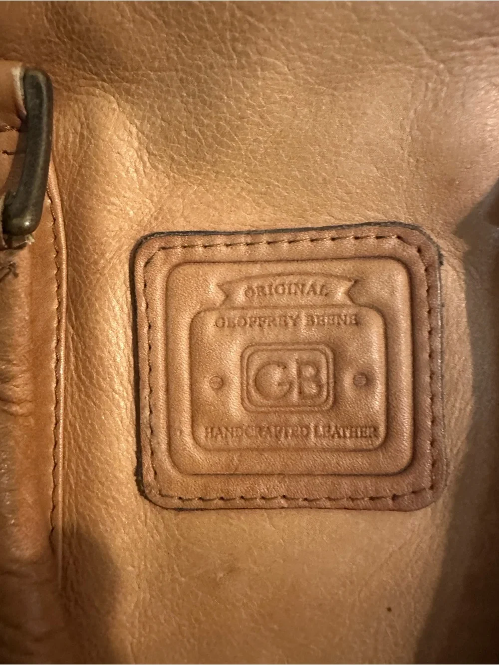 Vintage Geoffrey Beene Brown Leather Messenger Travel Shoulder Bag